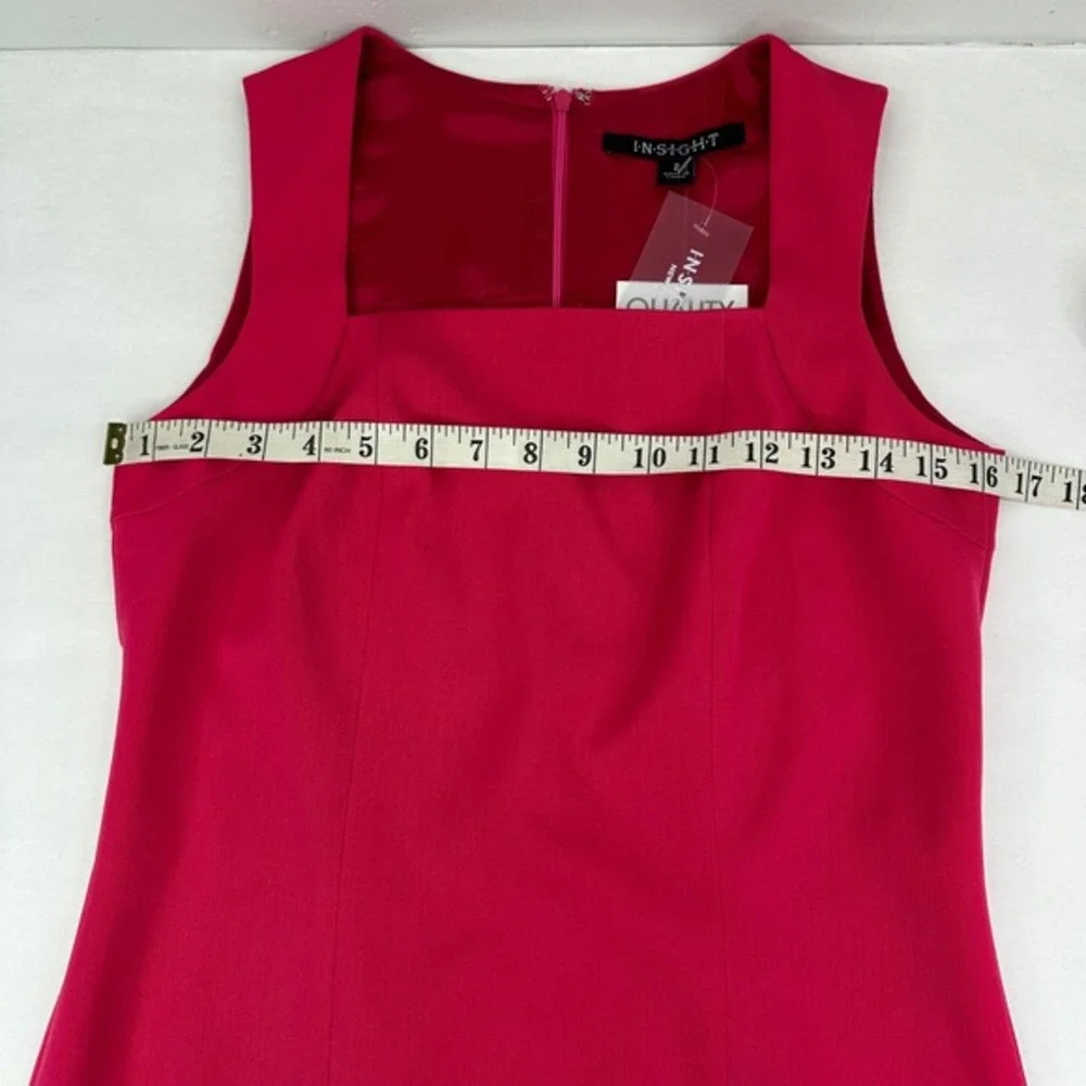 Insight New York Womens Fuchsia Pink Square Neck Sheath‎ Dress PR D15703H NWT 2